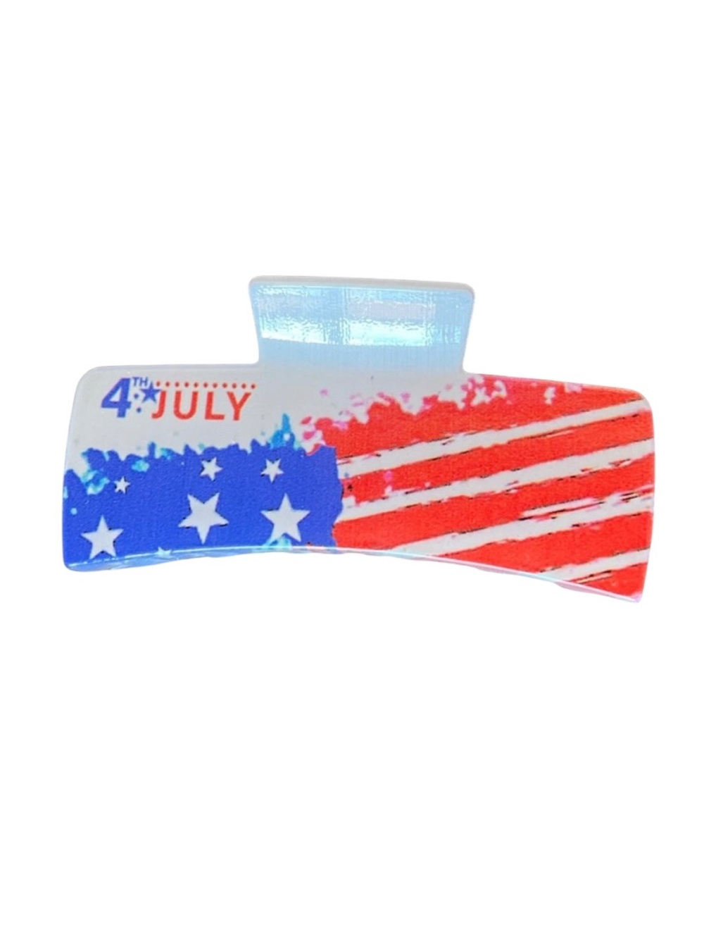American Flag Red White Blue Star Stripes July 4th USA 4" Lobster Claw Hair Clip